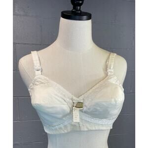 Vintage 1950s Deadstock White Bullet Bra Gay Paris 36B Pin Up LIngerie